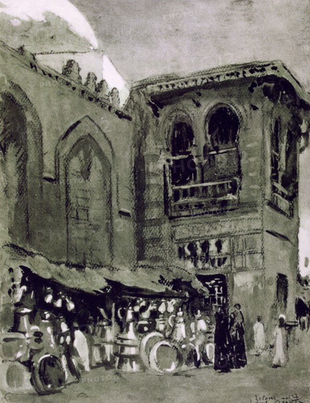 Copper merchant, Cairo, Egypt, 1928. Artist: Louis Cabanes