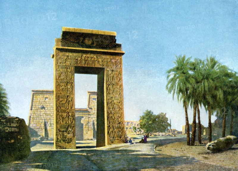 Gateway in front of the Temple of Khonsu, Karnak, Egypt, 20th Century. Artist: Unknown