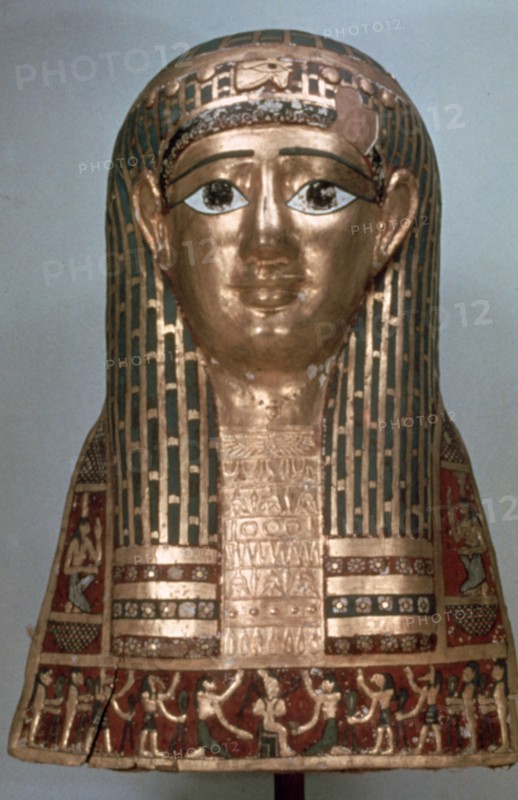 Mummy mask of a lady, late period, 1085-332 BC. Artist: Unknown