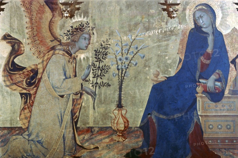 'The Annunciation and Two Saints', (detail), 1333. Artist: Simone Martini