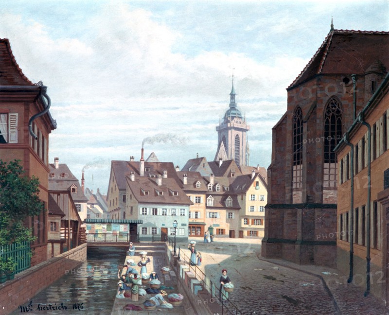 'Place Des Dominicains, Colmar', 1876. Artist: Michel Hertrich