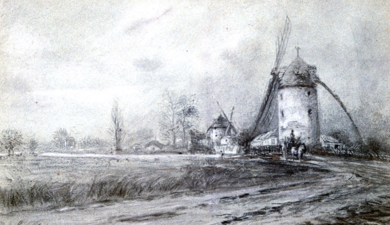 'Landscape with Windmill', c1855-1892. Artist: Stanislas Lepine