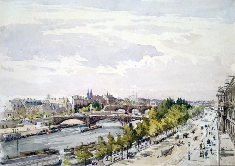 'Paris, from the Window of the Salle d'Apollon in the Louvre looking West', July 1867. Artist: Charles Claude Pyne