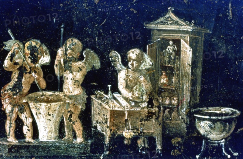 Roman mural, House of the Vettii, Pompeii, Italy. Creator: Unknown.