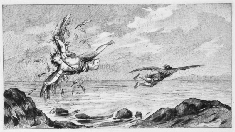'Icarus and Daedalus', 1887. Artist: Bernard de Montfaucon