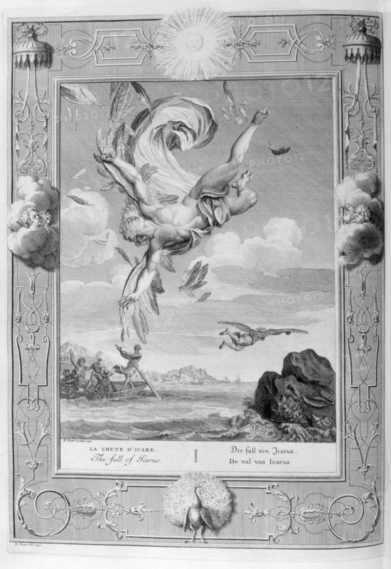 The fall of Icarus, 1733. Artist: Bernard Picart