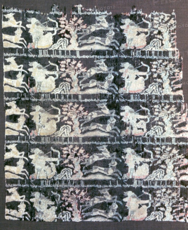 Islamic silk fragment, 9th-12th century. Artist: Unknown