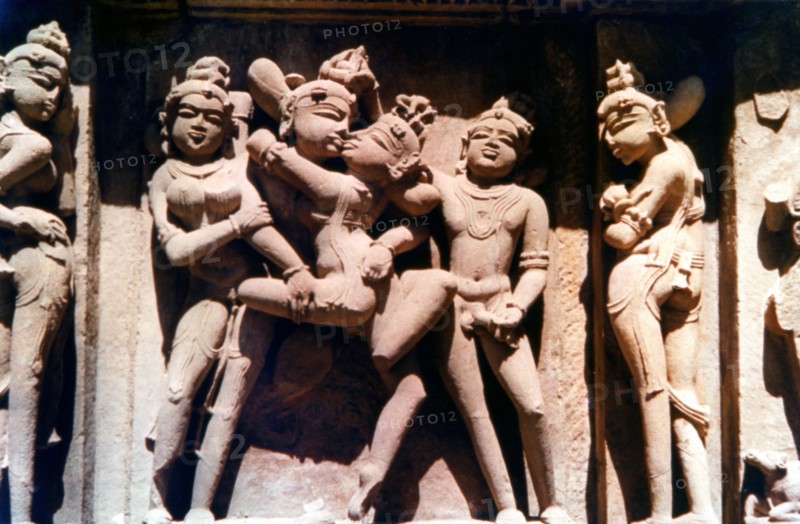 Erotic Sculpture, Hindu Temple, Khajuraho, India, 950 - 1050. Artist: Unknown