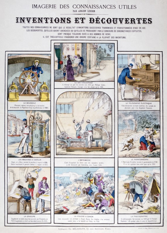 Inventions and Discoveries, 19th century. Artist: Unknown