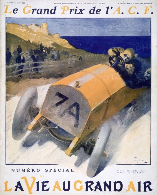 French Grand Prix, cover of the magazine 'La Vie au Grand Air', 1908. Artist: Unknown