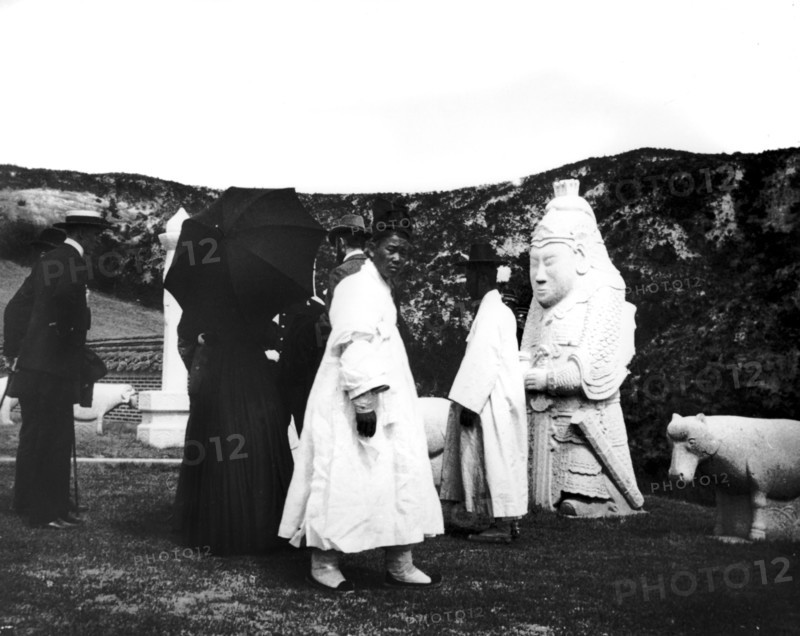The Emperor of Japan visiting a tomb, Korea, 1900. Artist: Unknown