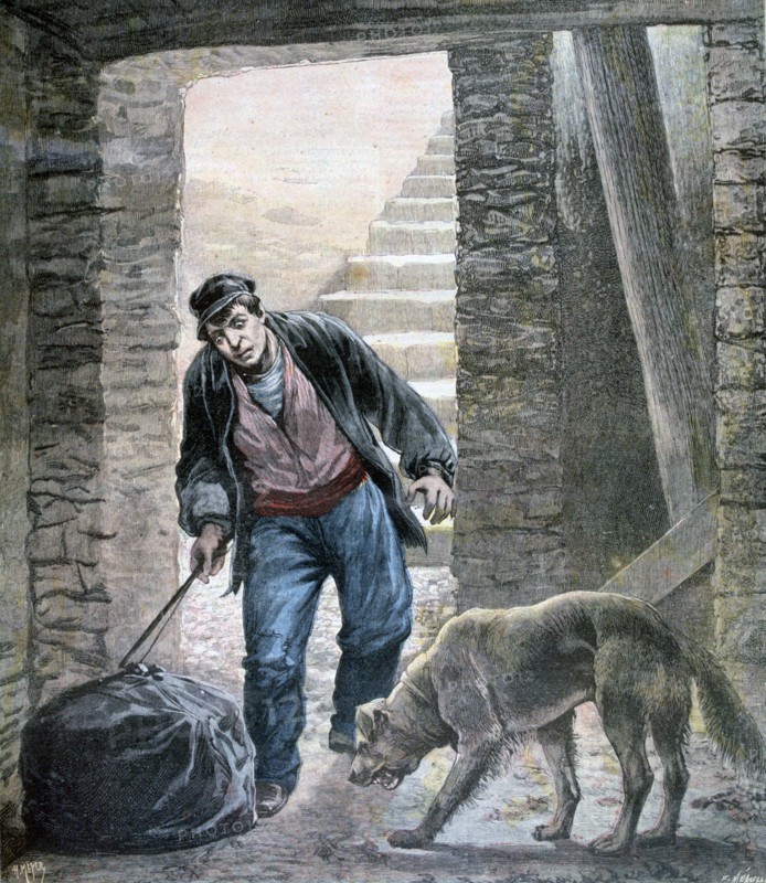 A crime on the Rue Botzaris, Paris, 1892. Creator: F Meaulle.