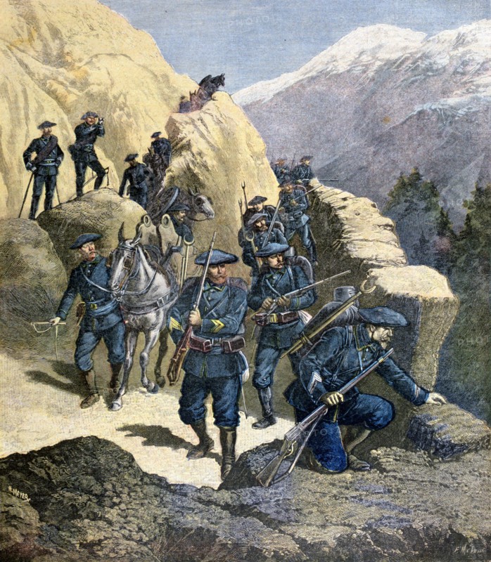 Alpine Chasseurs, 1891. Creator: F Meaulle.