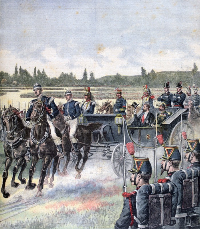 Arrival of the president of the republic, military review, 14th July 1891.  Artist: Henri Meyer