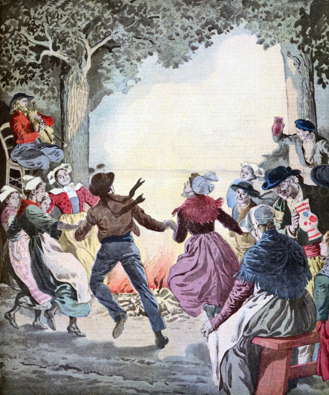 The fires of Midsummer's Day, 1912. Artist: Unknown