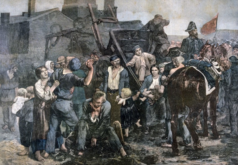 The Miner's Strike in Carmaux, 1892. Artist: Unknown
