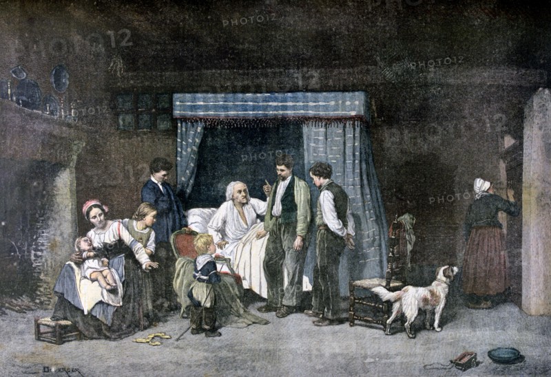 The Worker and his Children, 1892. Artist: Theophile Emmanuel Duverger