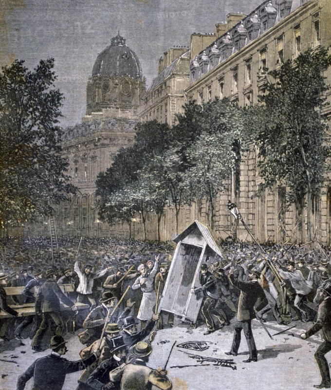 Rioting in Paris, 1893. Artist: Unknown