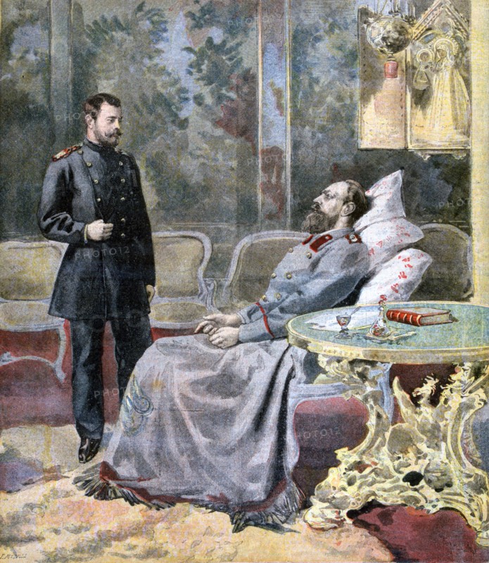 The Tsarevich Nicholas and his father Tsar Alexander III of Russia, 1894. Creator: F Meaulle.
