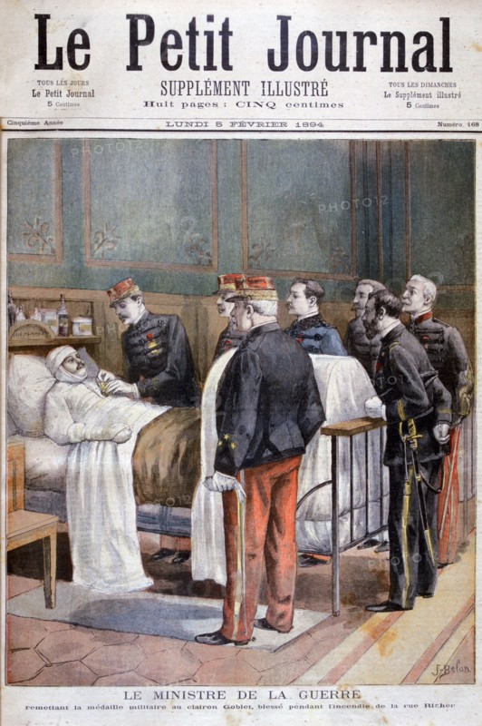 The French Minister for War giving a military decoration, 1894. Artist: Jose Belon