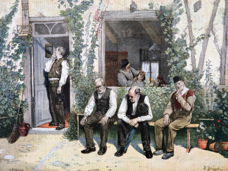 'At the Barber's', 1895. Creator: F Meaulle.
