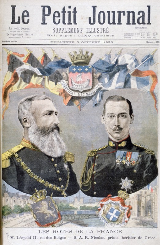 King Leopold II of Belgium and Prince Nicholas of Greece and Denmark, 1895.  Artist: Oswaldo Tofani