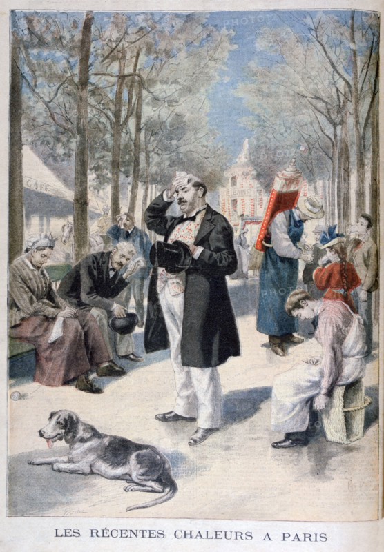 Heatwave in Paris, 1895. Creator: F Meaulle.