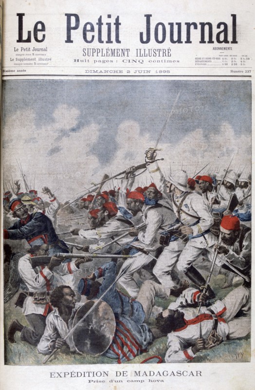 The capture of a Hova camp, Madagascar, 1895. Artist: Henri Meyer