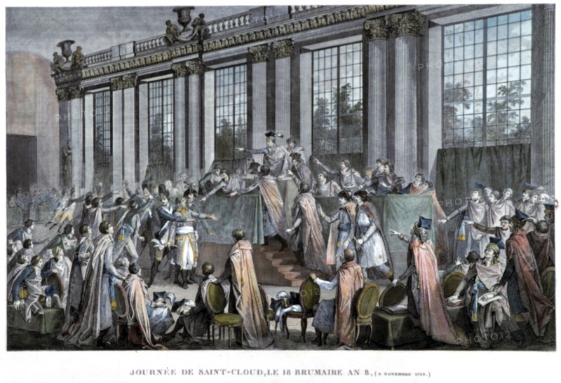 'The coup d'état of the 18th Brumaire (9th November), 1799', 19th century. Artist: Unknown
