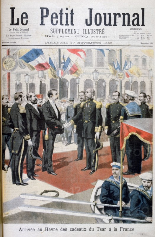Arrival in Le Havre of the gifts of the Tsar in France, 1895. Creator: F Meaulle.