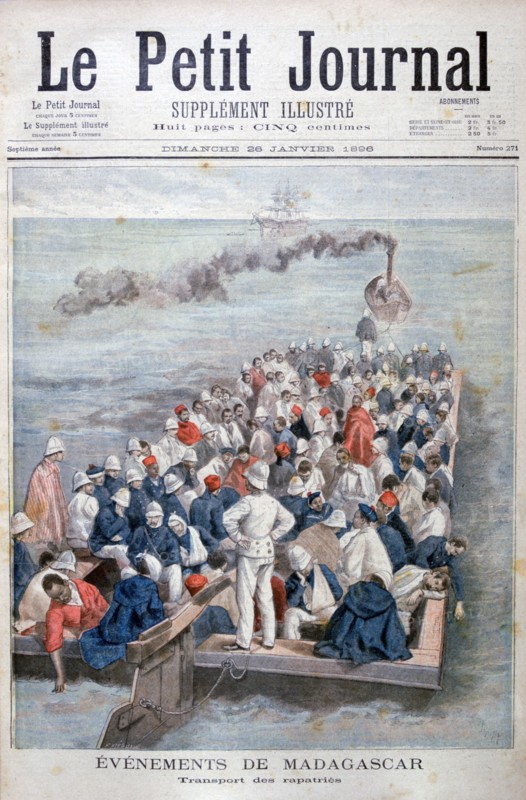 Events in Madagascar: The Repatriation of French troops, 1896. Artist: Oswaldo Tofani