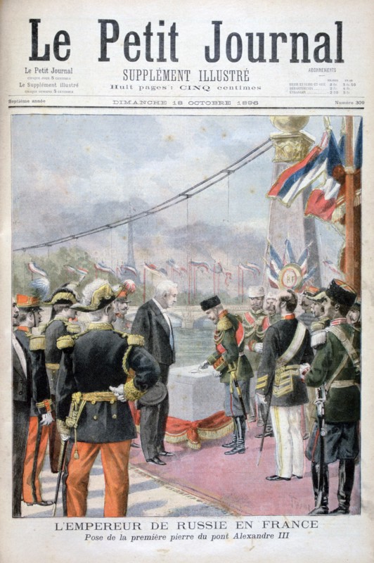 Nicholas II of Russia and Félix Faure, President of the French Republic, 1896. Artist: Oswaldo Tofani