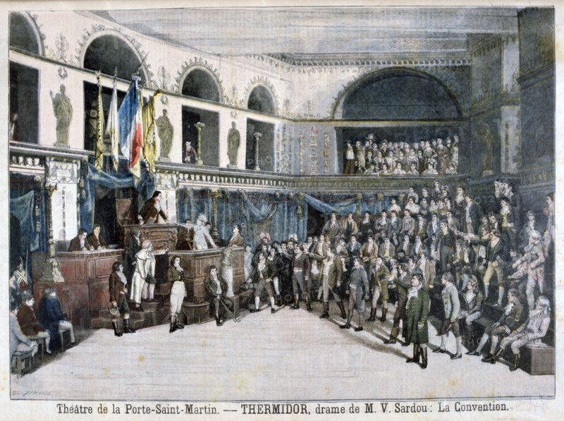The Convention, scene from "Thermidor", at the Theatre de la Porte Saint-Martin, Paris, 1896 Creator: F Meaulle.