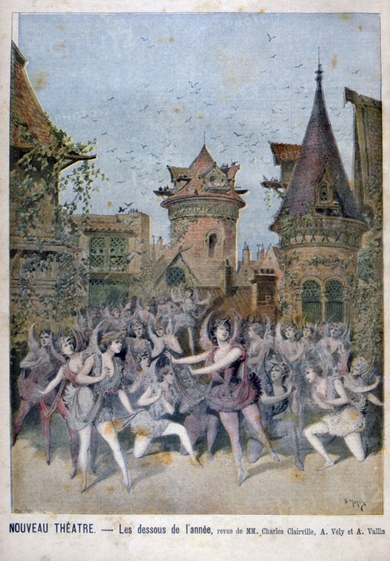 'Les Dessous de l'Annee', revue at the Nouveau Theatre, 1896. Artist: Henri Meyer