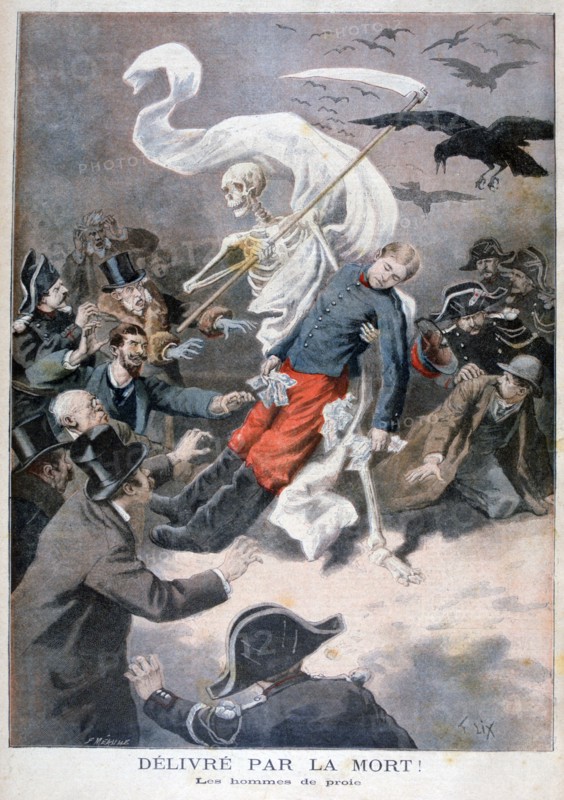 'Delivered by death!', 1896. Creator: Frederic Lix.