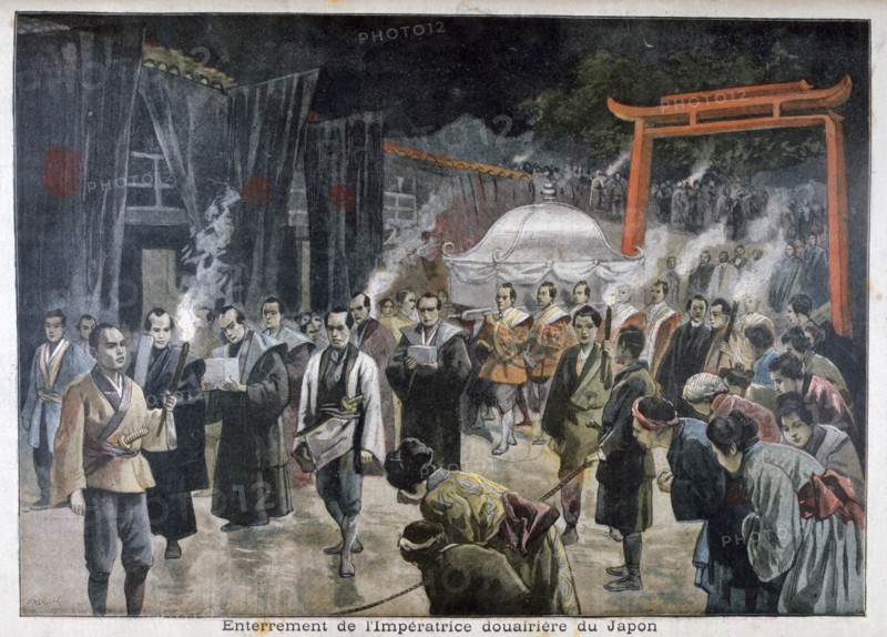 Funeral of the Empress Dowager of Japan, 1897. Creator: F Meaulle.