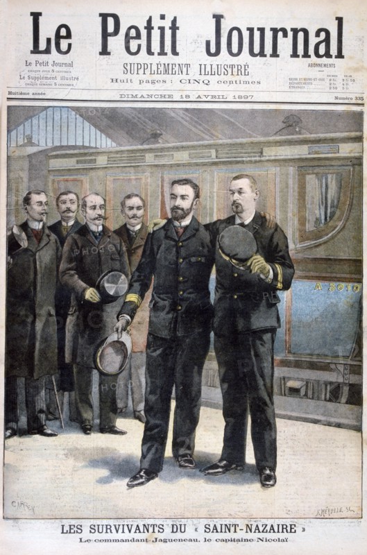Survivors of the 'Ville de Saint Nazaire', Commander Jagueneau and Captain Nicolai, 1897. Creator: F Meaulle.