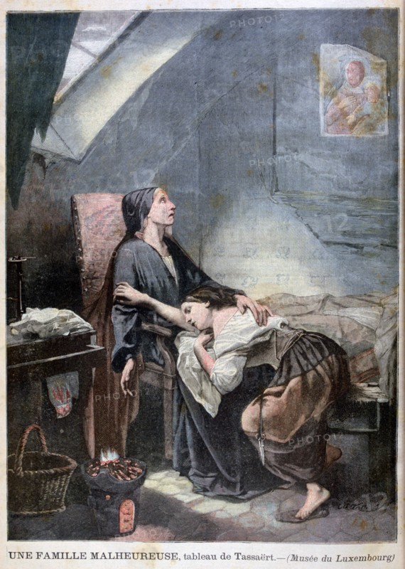'The Poverty-Stricken Family, or The Suicide', 1849, (1897). Artist: Unknown