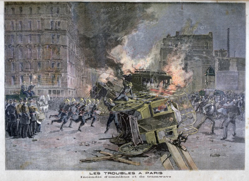 Riots in Paris, 1897. Artist: Henri Meyer