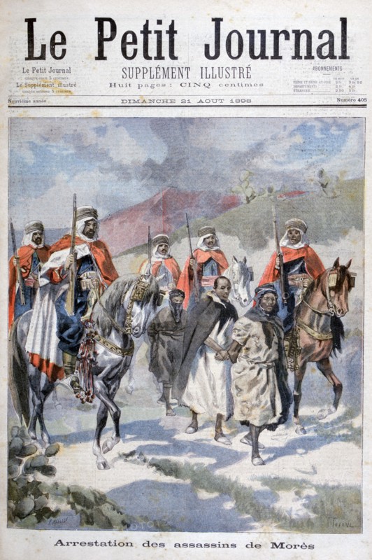 Arrest of the assassins of Mores, Algeria, 1898.  Creators: F Meaulle, Oswaldo Tofani.