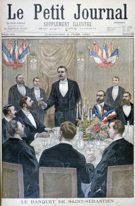 Banquet of french nationalist and Paul Déroulède, Saint-Sebastien, Belgium, 1900. Artist: Oswaldo Tofani
