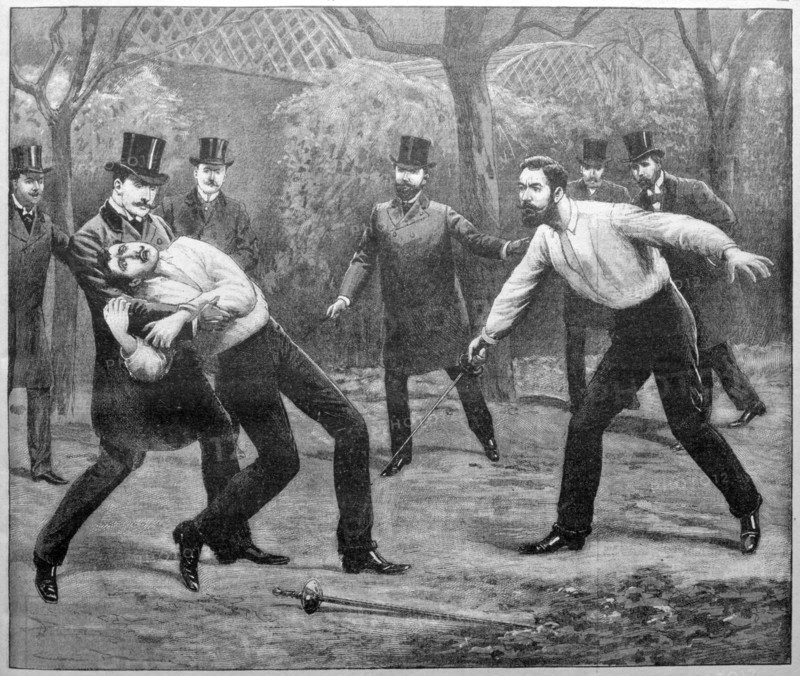 Mortal duel on the Grande Jatte, 1903. Artist: Unknown