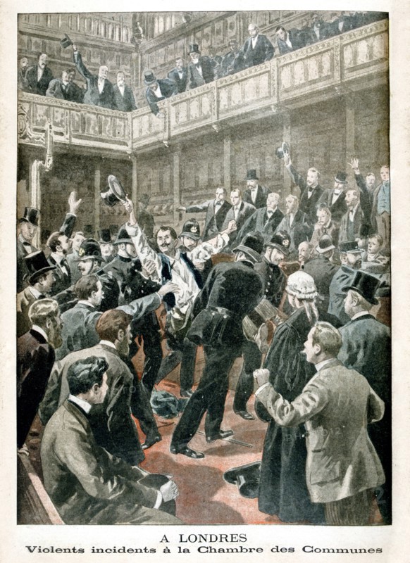 In London, Violent incident in the Chamber of Commons, 1901. Artist: Unknown