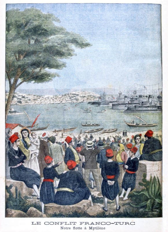 French fleet at Mytilene (Lesbos), 1901. Artist: Unknown
