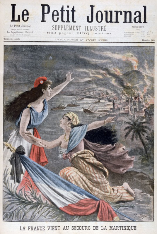 France assists Martinique, 1902. Artist: Unknown