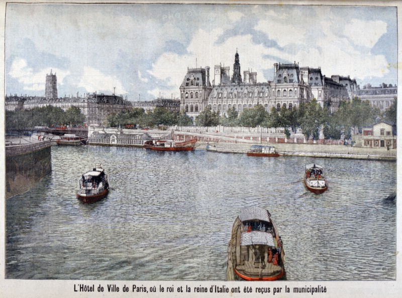 The River Seine and the Hotel de Ville, Paris, 1903. Artist: Unknown