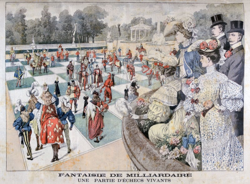 Fantasy of a billionaire: a human chess game, 1904. Artist: Unknown