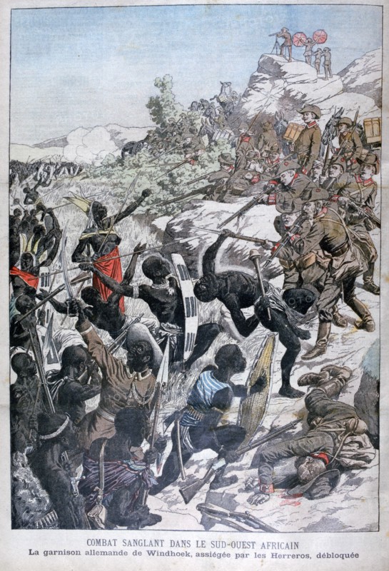 The German garrison of Windhoek, besieged by the Herero, South-West Africa, 1904. Artist: Unknown