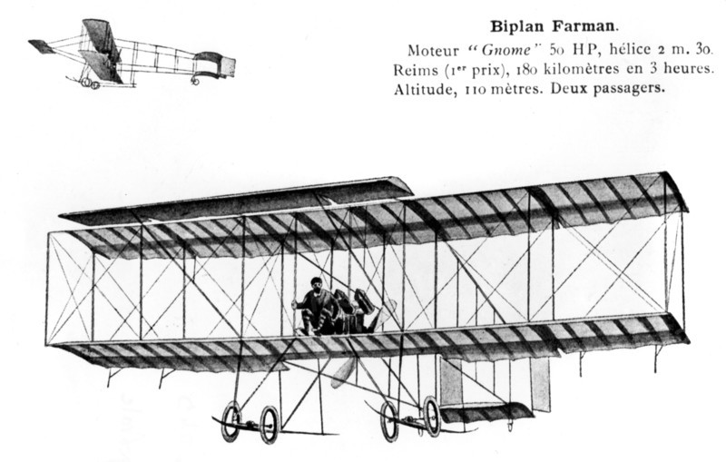 Farman biplane, 20th century. Artist: Unknown
