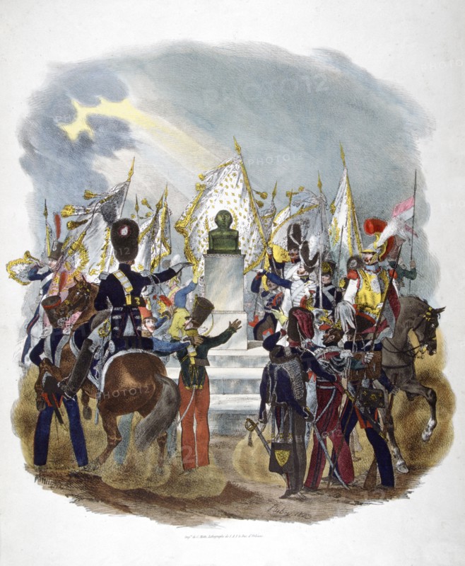 Different French army uniforms and regiments, 1823.  Artist: Charles Etienne Pierre Motte